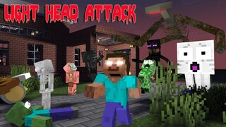 Monster School : THE LIGHT HEAD ATTACK CHALLENGE - Minecraft Animation