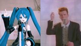 Miku Roll ( Hatsune Miku x Rick Astley Never Gonna Give You Up Stop Motion Music Video )