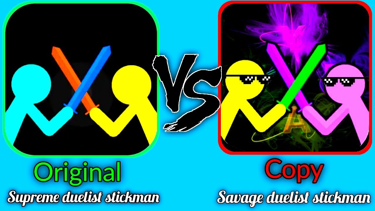 Original vs Copy  Supreme duelist stickman vs Savage duelist stickman -  BiliBili