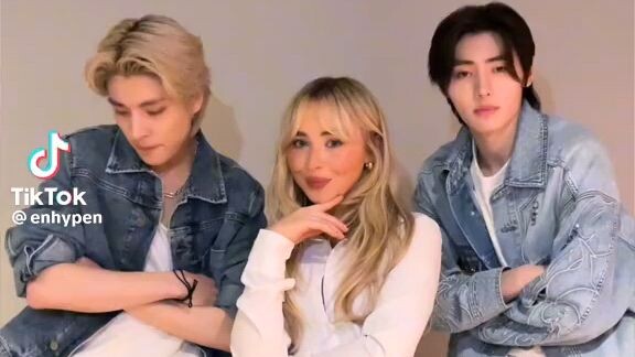 Enhypen Jake and Sunghoon with Sabrina Carpenter (Bite me)