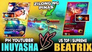 ZILONG NANG PINAS NAKALABAN TOP 1 SUPREME BEATRIX NANG US? IMUYASHA PLAYS ZILONG ~ MOBILE LEGENDS