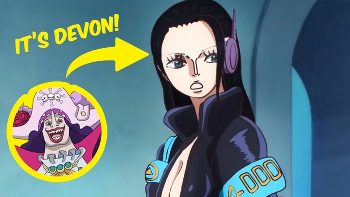 In One Piece Chapter 1090, Devon disguises herself as Nico Robin