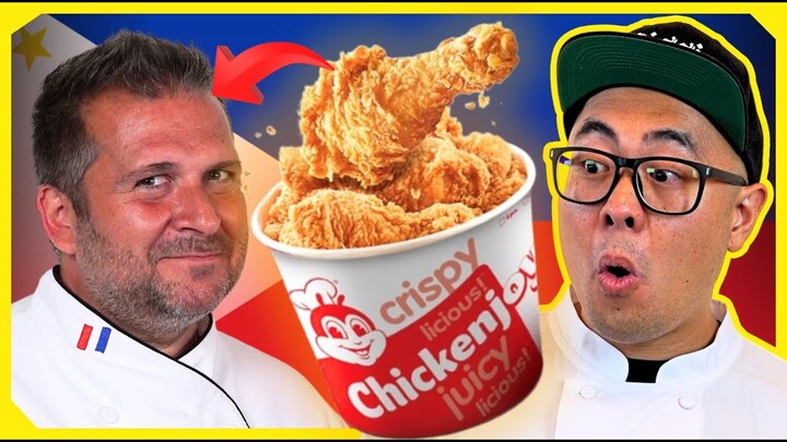 Pro Chef Tries Philippines JOLLIBEE Fried Chicken for the FIRST TIME