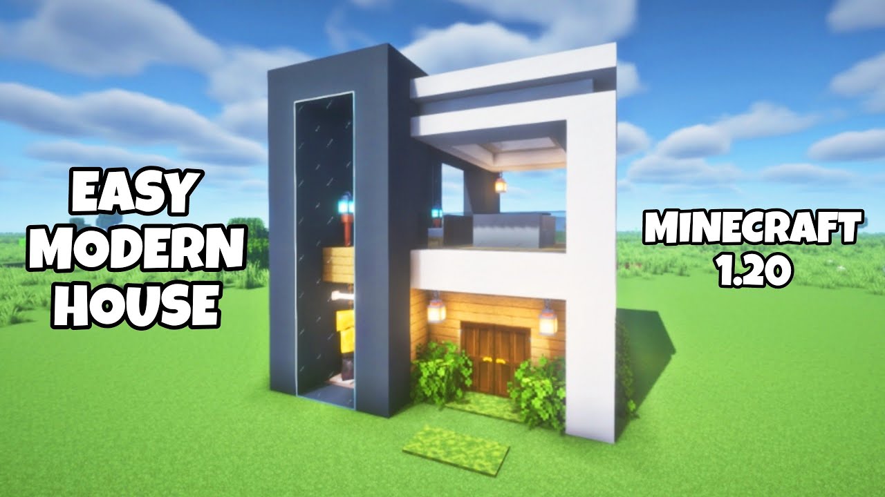 Minecraft 1.20: Easy Modern House Tutorial - Bilibili