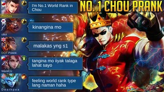 CHOU PRANK! TOP 1 GLOBAL CHOU PRANK (NAGULAT SILA SA NANGYARE!) SKIN GIVEAWAY 💎 | MLBB