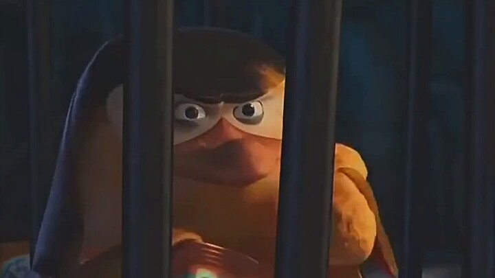 "The penguins of Madagascar went to the bank just to steal snacks but were captured by a monster