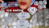 ASMR ICE EATING || ICE CUBES ||MAKAN ES BATU||diamonds, glasses, spoons, donuts|segar|asmr indonesia