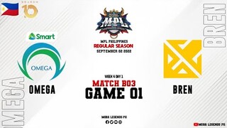 Smart Omega vs Bren Esports Game 01 | MPLPH S10 Week 4 Day 1 | OMEGA vs BREN
