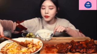 Mukbang đùi gà nướng và phomai #anngon