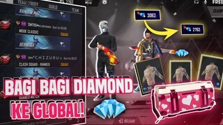 BAGI BAGI DIAMOND KE GLOBAL 😍| FREE FIRE INDONESIA