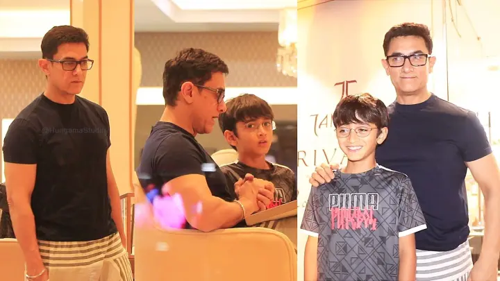 Aamir Khan Along with Son Azad Khan Spotted At Tanishq Jewelry In Bandra