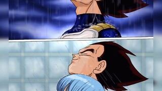 One picture shows Vegeta's underwear being stripped clean