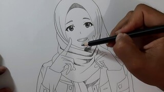 MUDAH BANGET || CARA MENGGAMBAR ANIME HIJAB UNTUK PEMULA