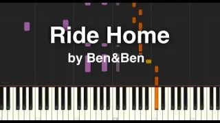 Ride Home by Ben&Ben Intermediate Synthesia Piano Tutorial with sheet music