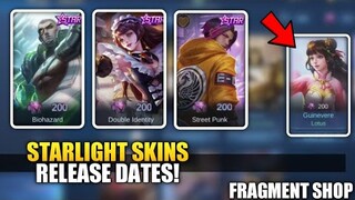 STARLIGHT SKINS RELEASE DATES in FRAGMENT SHOP! UPDATE 2021 - MOBILE LEGENDS BANG BANG