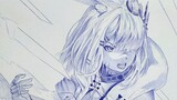 Draw a Frost Star with a one-dollar ballpoint pen [Arknights][Frost Star]