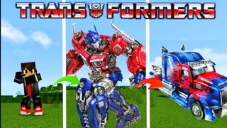 Addon Transformers MCPE- Bisa Berubah Jadi Mobil, Bis & Heli