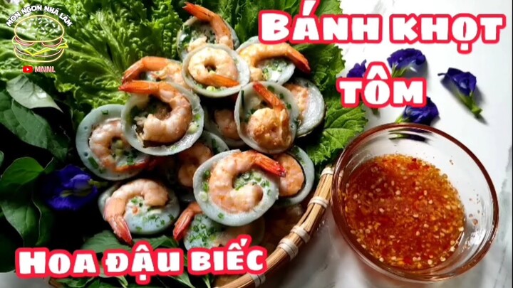 BÁNH KHỌT HOA ĐẬU BIẾC - Vừa sáng tạo vừa no bụng #banhkhot #monngonnhalam