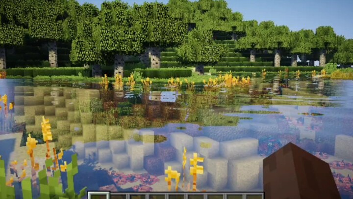 Tampilan inti berjalan dengan lancar! Bayangan reflektif air ultra-rendah Minecraft direkomendasikan