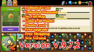 Plants Vs Zombies 2 Mod Apk V.9.7.2 Unlock All Plants, Unlimited Coin, Diamond, No Full Map