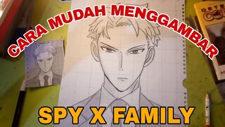 cara mudah menggambar anime spy X FAMILY