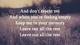 leave out all the rest lyrics video