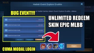 BUG EVENT TERBARU MLBB!!! UNLIMITED REDEEM SKIN EPIC PERMANEN GRATISS