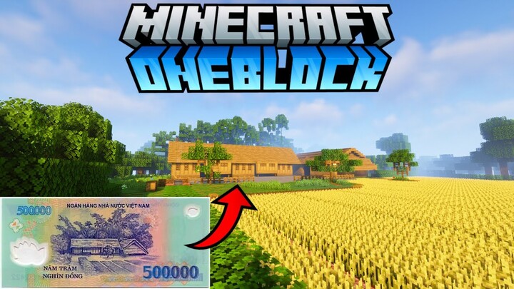 Tôi tái hiện khung cảnh tờ 500.000 đồng trong Minecraft 1 Block