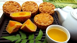 Bánh Trung Thu  Truyền Thống | Cách Làm Bánh Trung Thu Nướng Nhân Đậu Xanh Trứng Muối | Góc Bếp Nhỏ