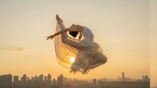 「舞蹈生拍照」与夕阳相拥，与晚霞共舞