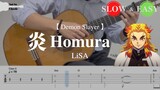 Demon Slayer | Homura 炎 - LiSA | Fingerstyle Guitar TAB (+ Slow & Easy)