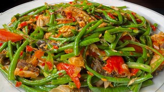 CUKUP SATU MENU DIAKHIR BULAN !! Olahan kacang panjang