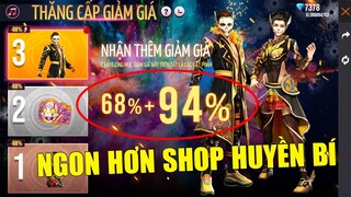 Test FULL Sự Kiện Thăng Cấp Giảm Giá - Nhận Tới 90% Giảm Giá Và Ngon Hơn Shop Huyền Bí | Free Fire