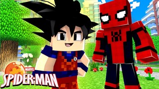 E SE GOKU FOSSE ADOTADO PELO HOMEM ARANHA ? DRAGON BALL SUPER MINECRAFT