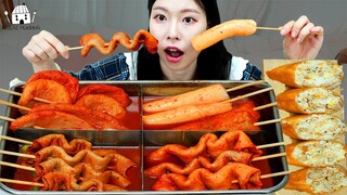 ASMR MUKBANG| 직접 만든 매운 어묵 유부초밥 먹방 & 레시피 FIRE NOODLES EATING