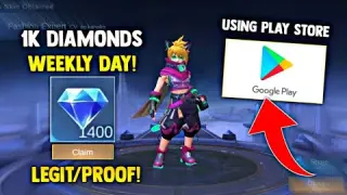 1K DIAMONDS WEEKLY AND FREE DIAMONDS USING PLAY STORE! LEGIT! | MOBILE LEGENDS 2022