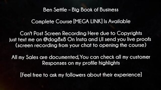 Ben Settle Course  Big Book of Business download