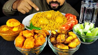 EGG BIRYANI, CHICKEN BREST FRY, Broccoli PAKODA, DUCK EGG CURRY, Chili ASMR Eating | @LiveToEATT