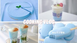 Tráng miệng không cần lò - Một video toàn màu xanh cưng xỉu luôn á á 💙💙💙 | Lynkam