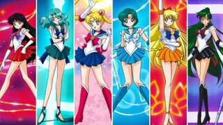 Check out all the transformations of the old version of Sailor Moon