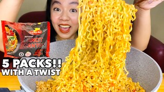 5 PACKS OF PANCIT CANTON EXTRA HOT CHILLI WITH A TWIST | CHALLENGE