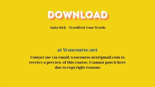 Anita Siek – Wordfetti Your Words – Free Download Courses