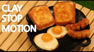 "Clay Stop Motion Animation" is a bit cute, a bit cute, a rich breakfast