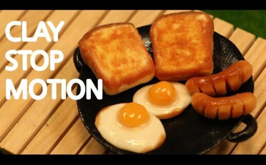 "Clay Stop Motion Animation" is a bit cute, a bit cute, a rich breakfast