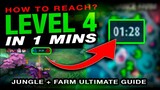 HOW TO SOLO FARM  | REACH LEVEL 4 IN 1 MINUTE! JUNGLE + ROTATION GUIDE | MLBB | CRIS DIGI