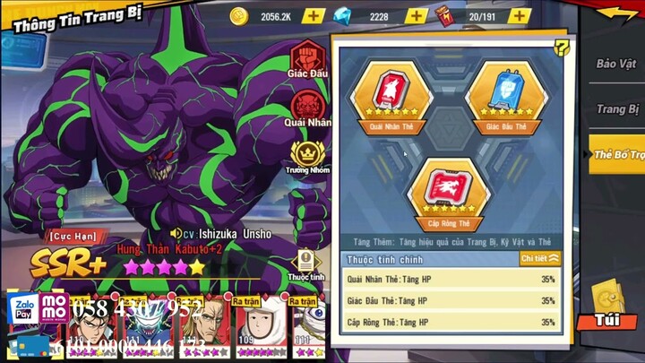 Xem Qua Acc KABUTO SSR+ Cực Cháy S59 Không Thể Nhân Phẩm Hơn Được Nữa - One Punch Man The Strongest