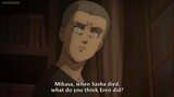 (s4 ep10 spoilers) Connie Jean Mikasa Armin talk about eren