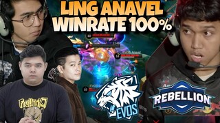 ANAVEL GA NGOTAK !! WINRATE LING 100% COK MEMBAWA EVOS KE BABAK 3 !! EVOS VS REBELLION - MPL S13