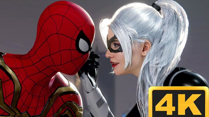 The scene where Spider-Man almost kisses the black cat 4K60 FPS "Spider-Man 2018"