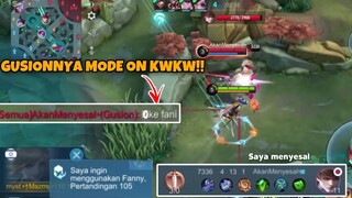 LOCK GUSION SAMPAI FEEDER AUTO GANTI NAMA JADI SAYA MENYESAL KWKW!! 105 PERTANDINGAN FANNY MODE LOCK